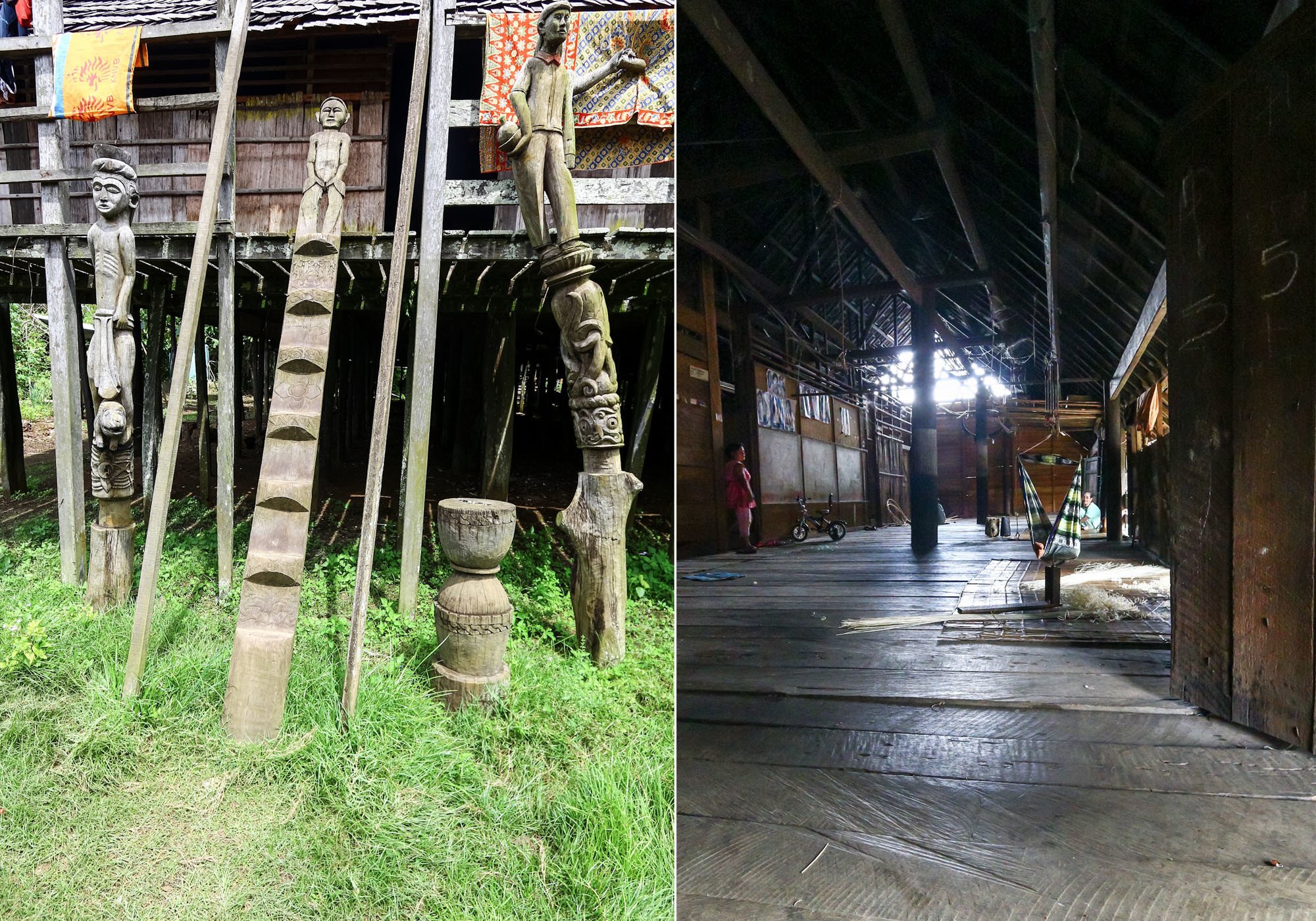 interior of a traditional Dayak longhouse