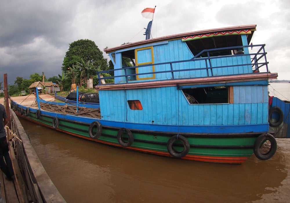 Traditional houseboat on the Mahakam River