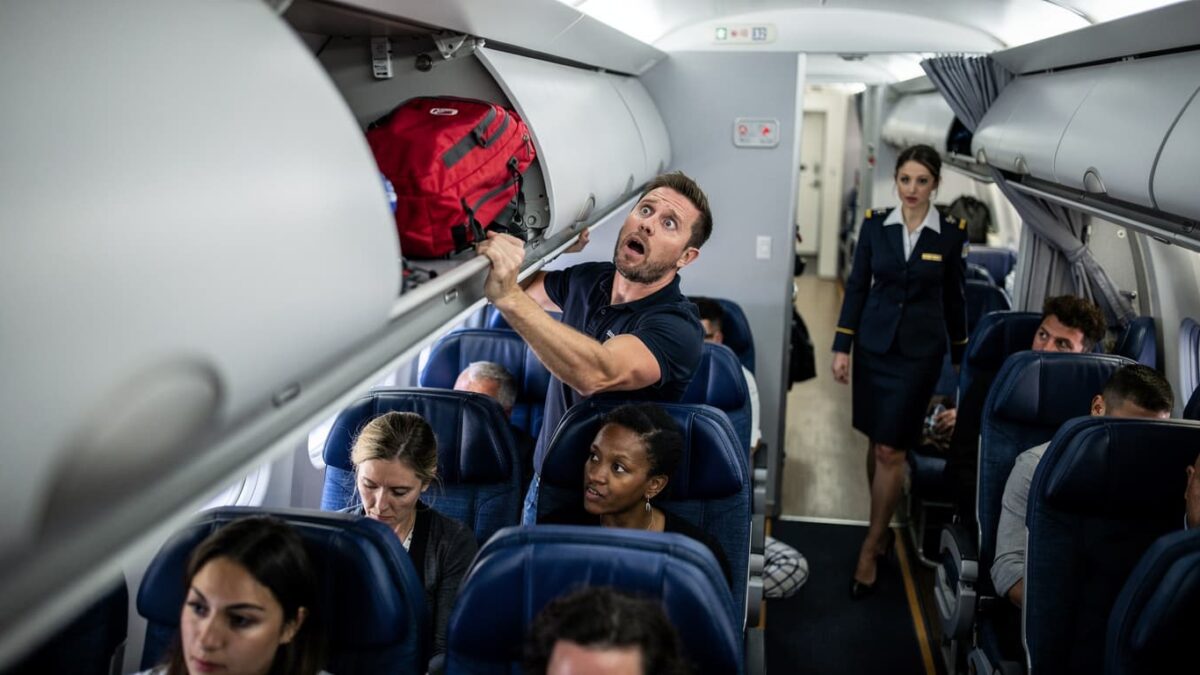 Passenger stole cards from overhead bins, caught after vaping in lavatory.