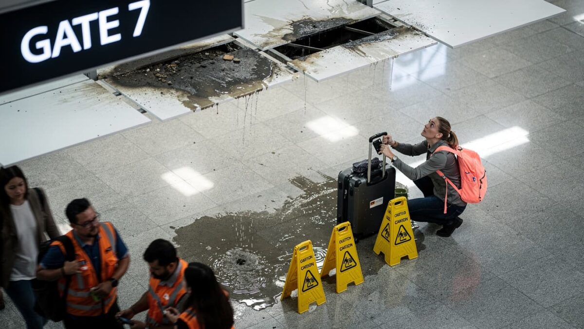 Jakarta airport ceiling collapses — Gate 7 closed, flights rerouted