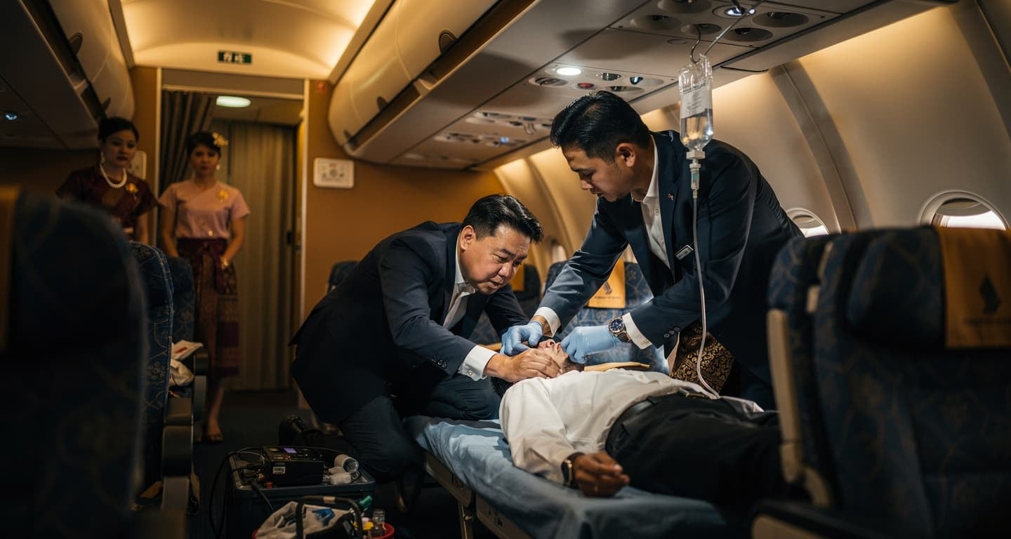 Three doctors saved a passenger in cardiac arrest on a Singapore Airlines flight to Sydney. The flight diverted to Adelaide.