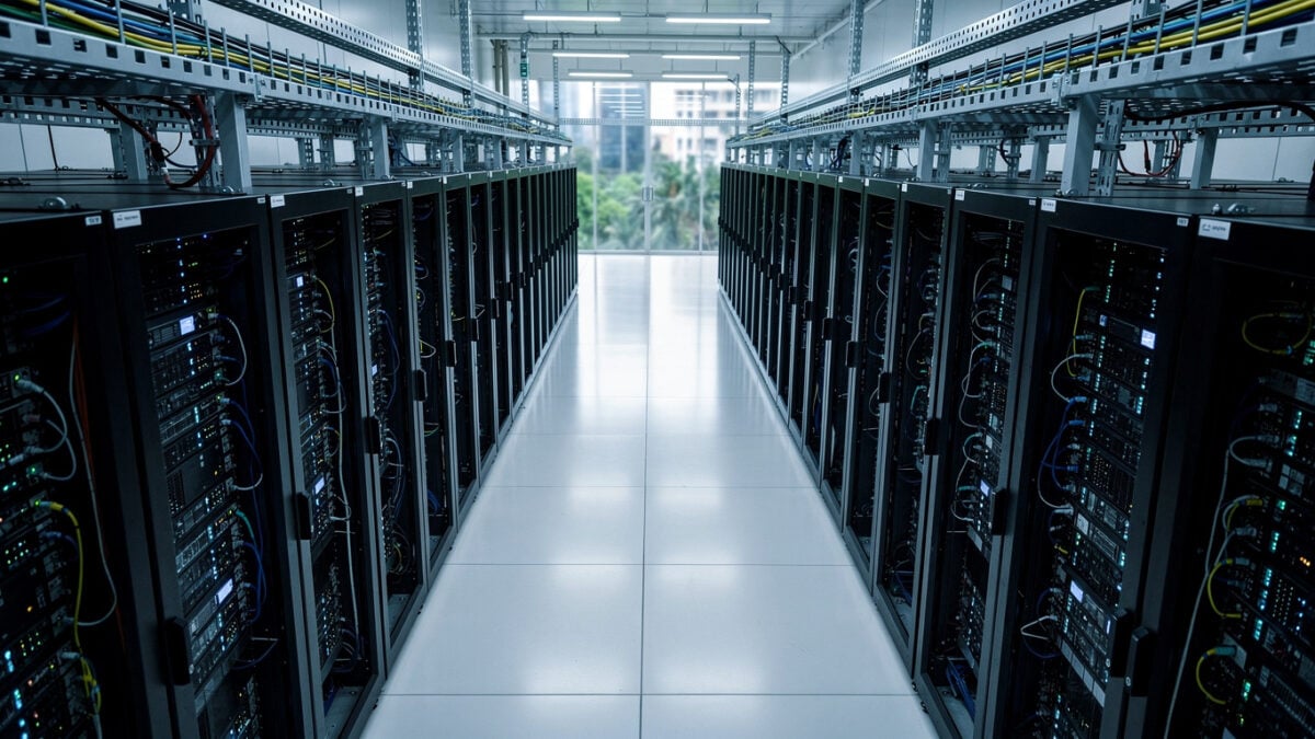 Data center server racks with modular power distribution units, Singapore facility