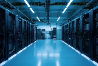Data centre server room with redundant backup systems, Seoul, South Korea