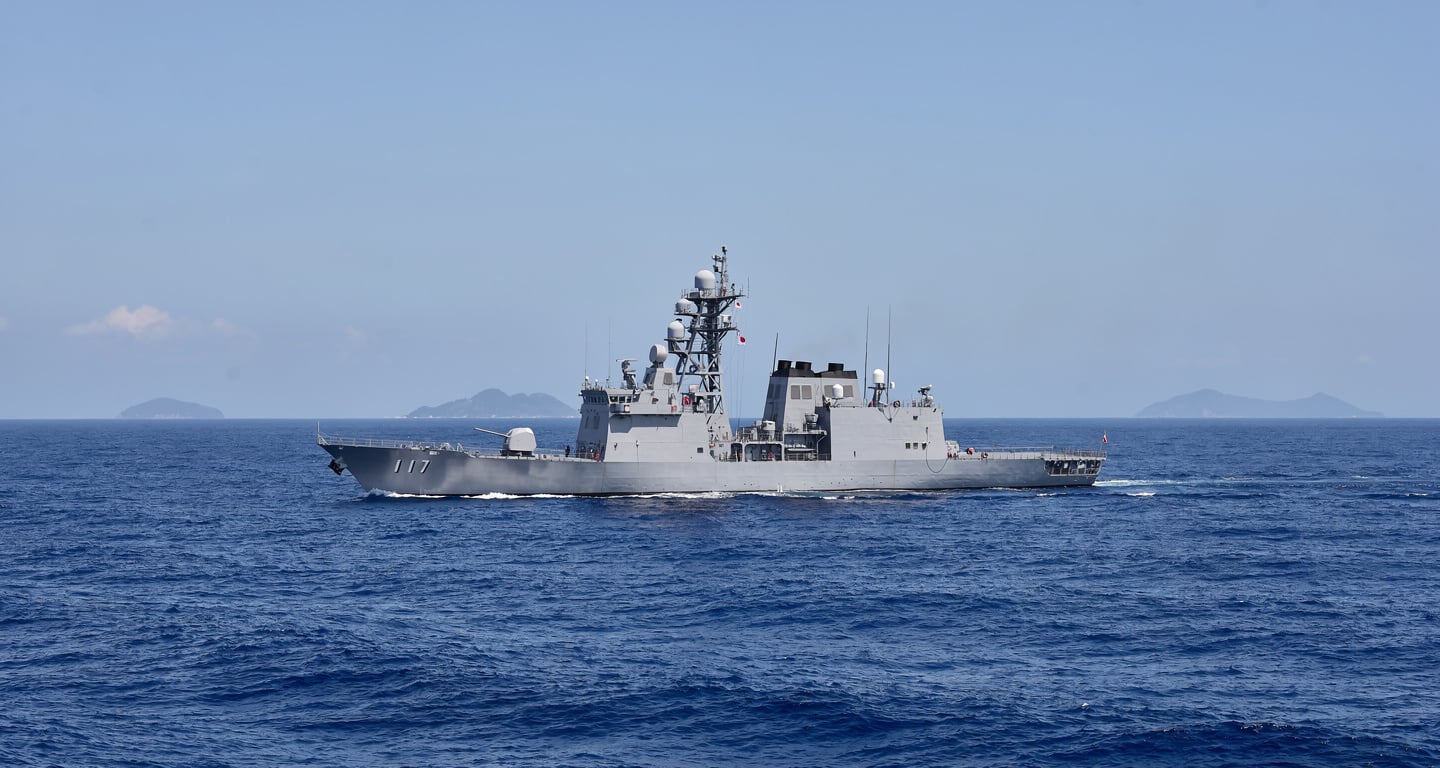 Japanese military vessel in East China Sea waters, regional maritime security presence