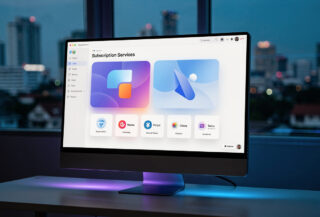 Streaming subscription interface showing merged service consolidation, Southeast Asian tech environment