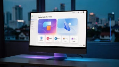 Streaming subscription interface showing merged service consolidation, Southeast Asian tech environment