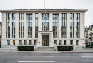 Swiss government building in Geneva, formal diplomatic setting