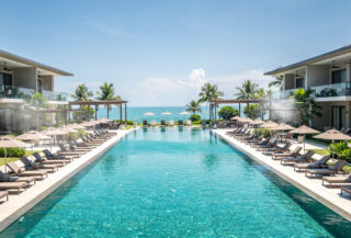Tropical resort pool and cooling infrastructure, Phuket, Thailand
