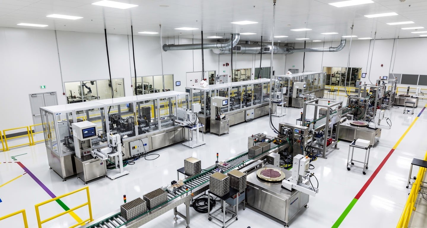 Advanced semiconductor packaging facility with precision equipment, Peoria Arizona