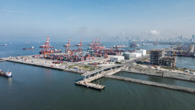 Container port and industrial infrastructure, Manila Bay, Philippines