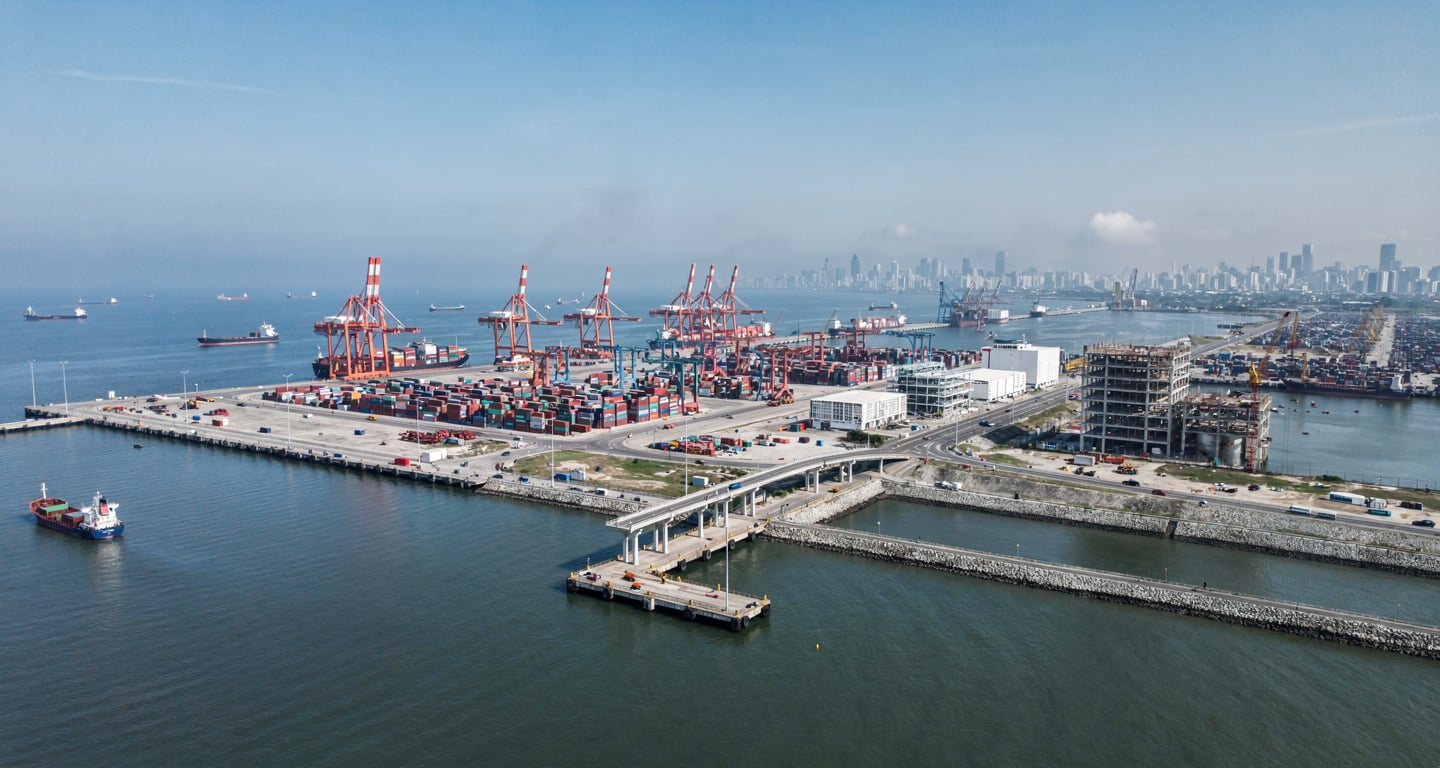 Container port and industrial infrastructure, Manila Bay, Philippines