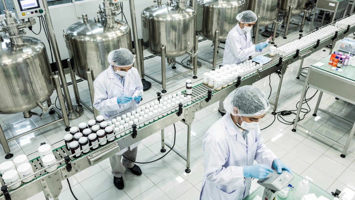 Cosmetics manufacturing facility in Jakarta with quality control inspection