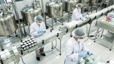 Cosmetics manufacturing facility in Jakarta with quality control inspection