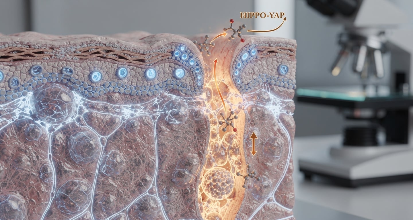 Microscopic oral tissue showing cellular networks with bioelectric signaling and gap junction connections highlighted