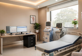 Modern hospital consultation room with medical equipment, Ho Chi Minh City