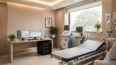 Modern hospital consultation room with medical equipment, Ho Chi Minh City