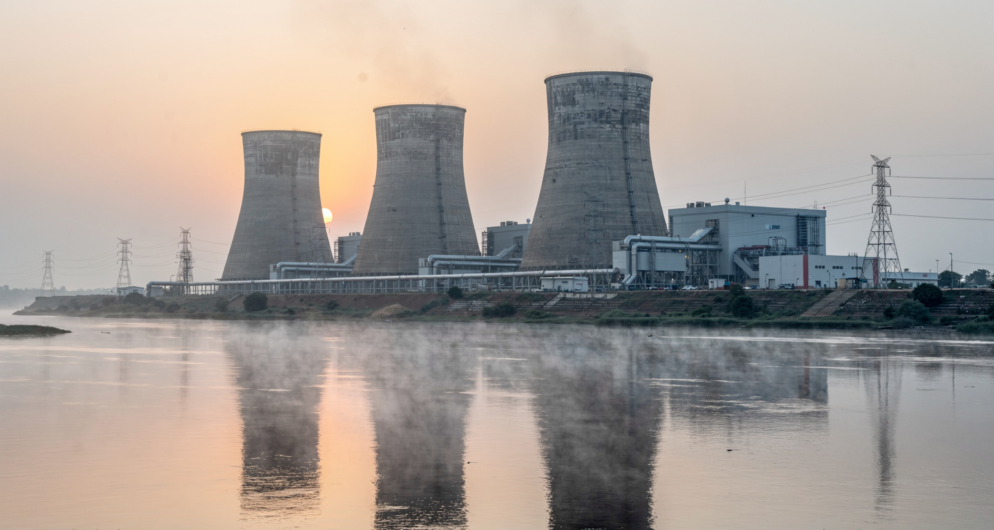 Nuclear power plant cooling towers on Padma River, Bangladesh