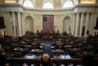 US Senate chamber interior, Capitol building, formal legislative setting