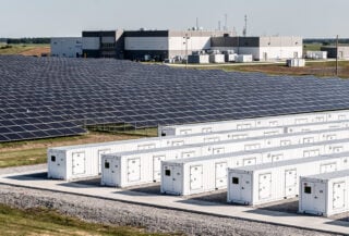 Battery storage facility and solar array powering AI data center, Ohio