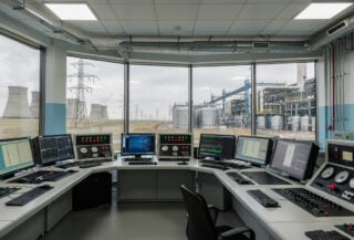 Power plant control room with energy infrastructure, Kazakhstan industrial setting