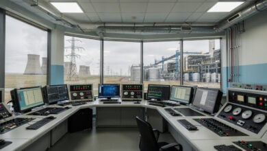 Power plant control room with energy infrastructure, Kazakhstan industrial setting